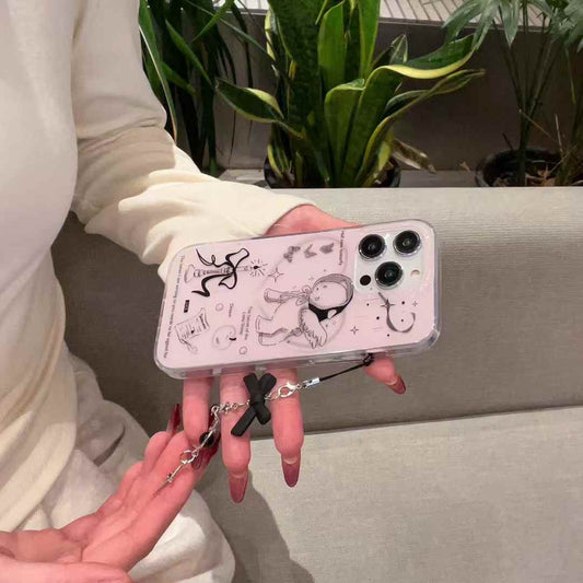 Half Tone Butterfly Silicon iPhone Case With Cute Bow Charmy)