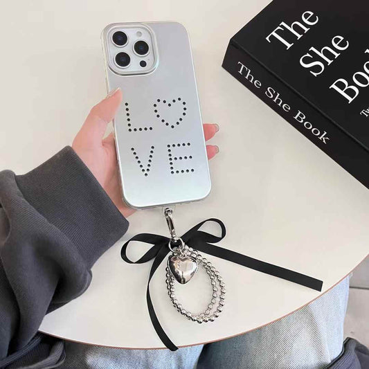 Love Designer Silicon Case For iPhone With Silver Charm
