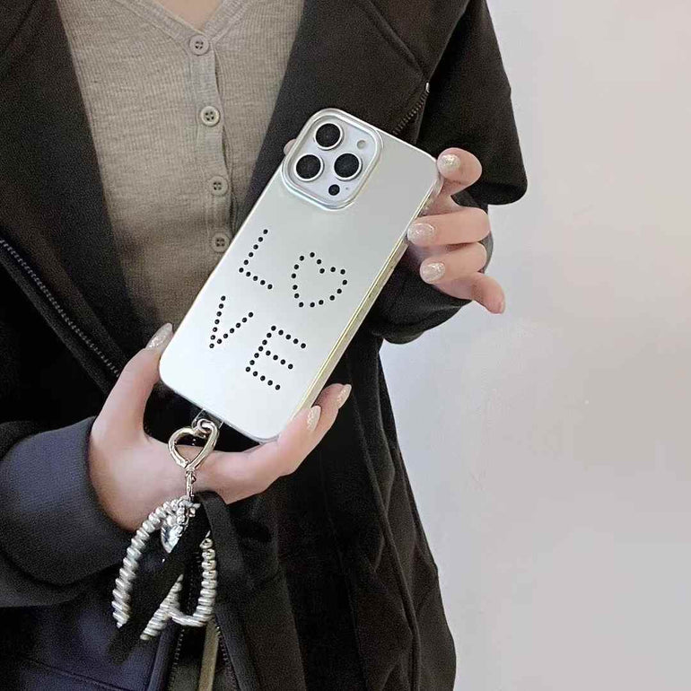 Love Designer Silicon Case For iPhone With Silver Charm