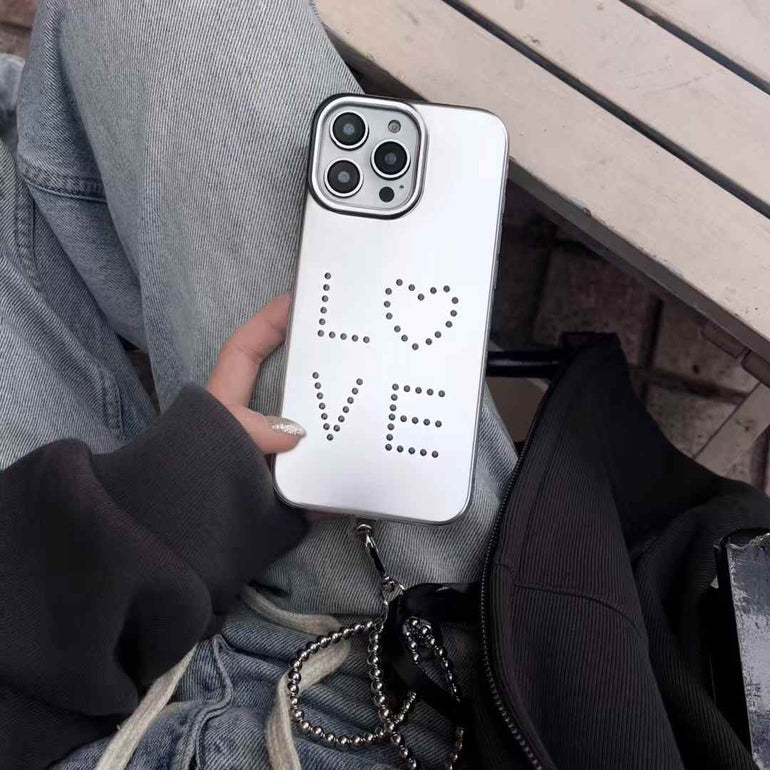 Love Designer Silicon Case For iPhone With Silver Charm