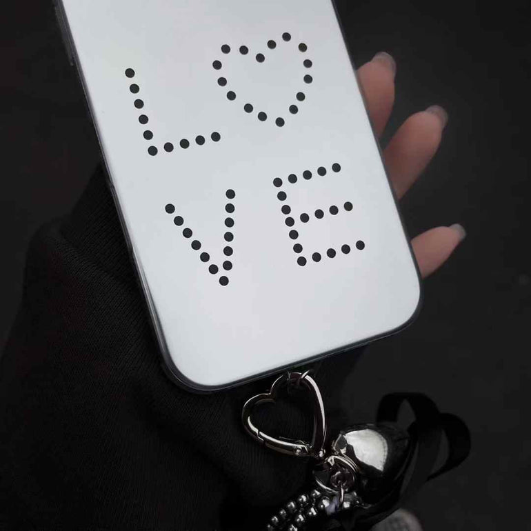 Love Designer Silicon Case For iPhone With Silver Charm