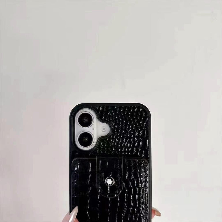 Luxury Leather Wallet Case For iPhone With Sling