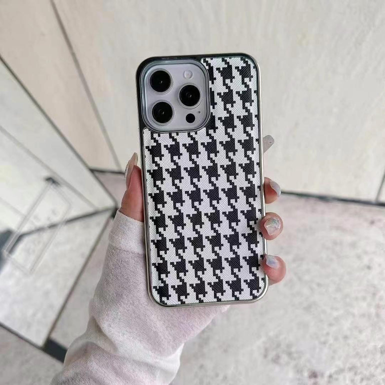 Textile Pattern Leather Case For iPhone