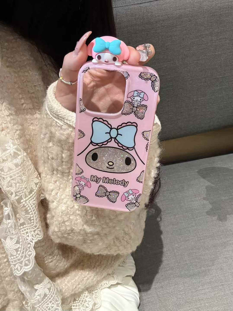 My Melody With Glitter Bow Case For iPhone