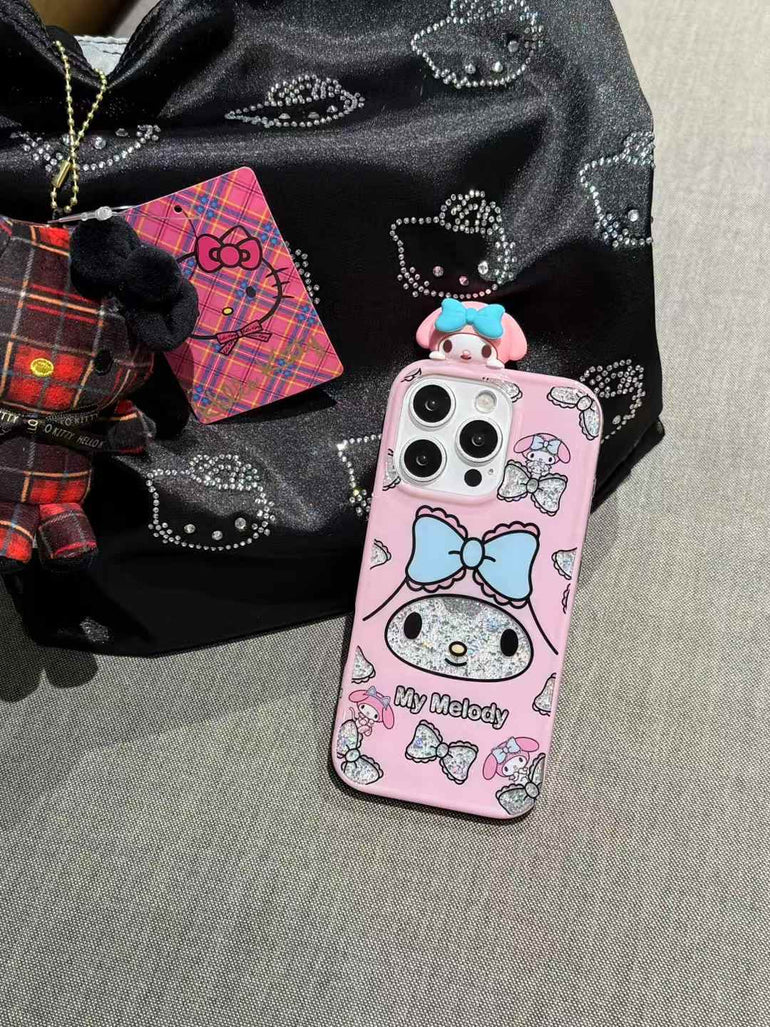 My Melody With Glitter Bow Case For iPhone