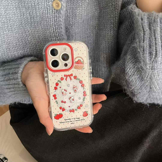 Kitty Eating Strawberry Silicon iPhone Case