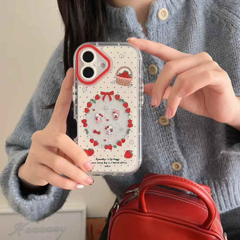 Kitty Eating Strawberry Silicon iPhone Case