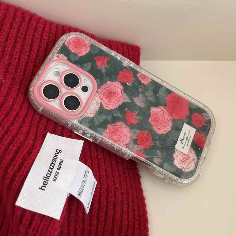 Rose Pattern Silicon Case For iPhone