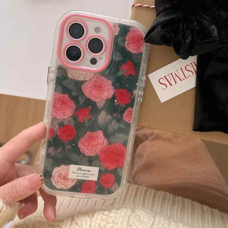 Rose Pattern Silicon Case For iPhone