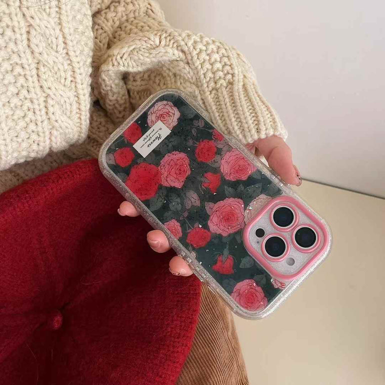 Rose Pattern Silicon Case For iPhone