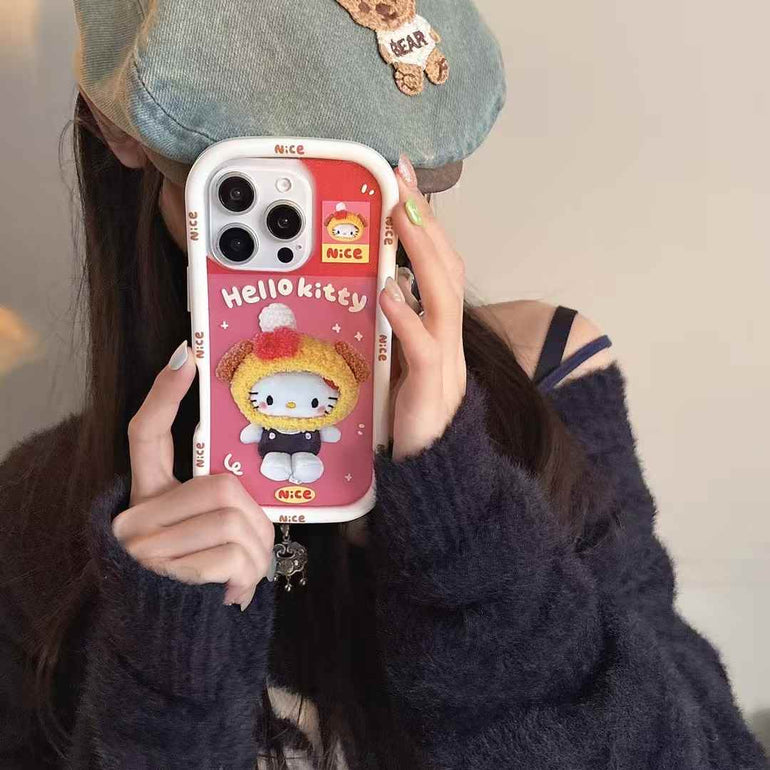 Cute Kitty Transparent Case For iPhone