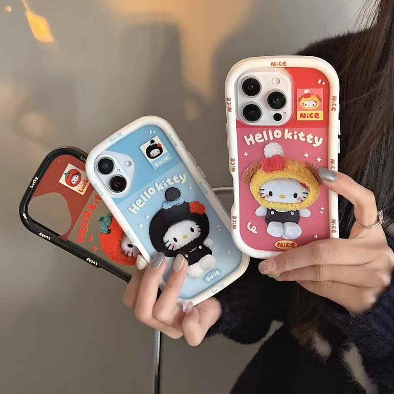 Cute Kitty Transparent Case For iPhone
