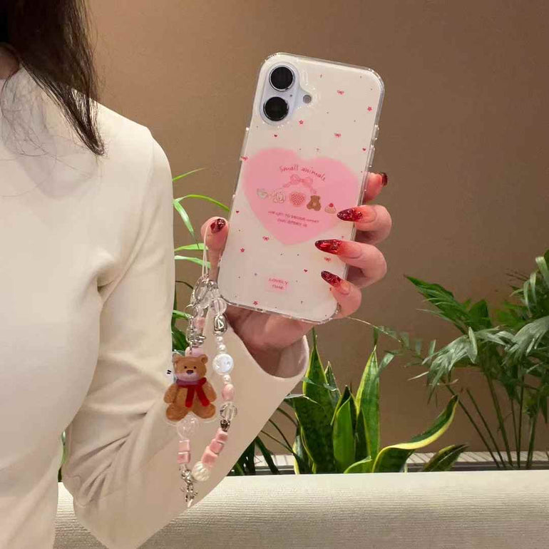 Small Animal Silicon iPhone Case With Bear Charm