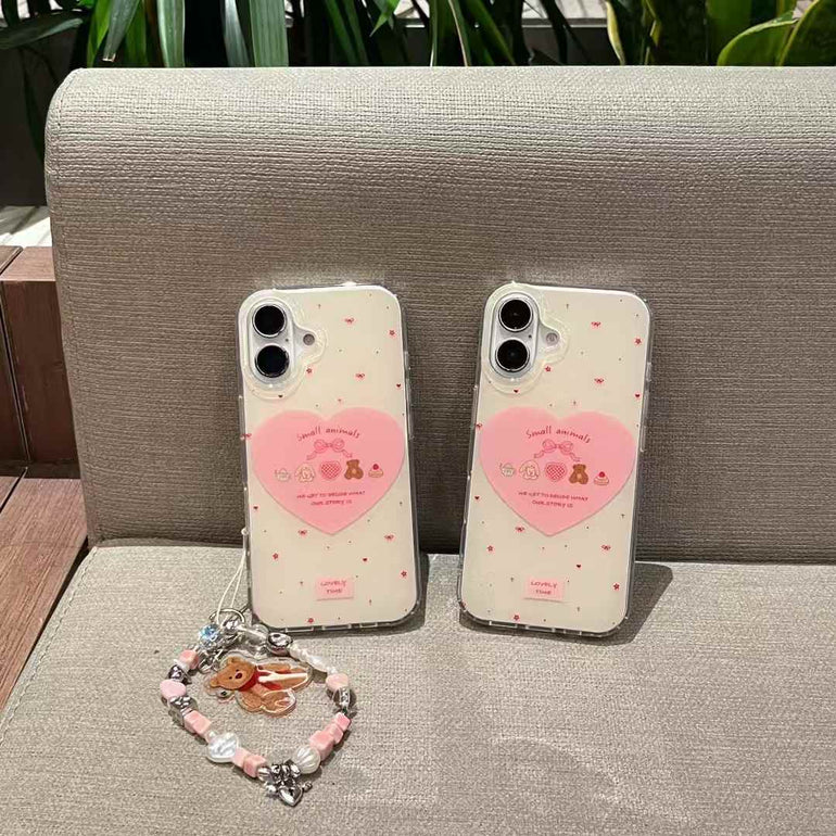 Small Animal Silicon iPhone Case With Bear Charm