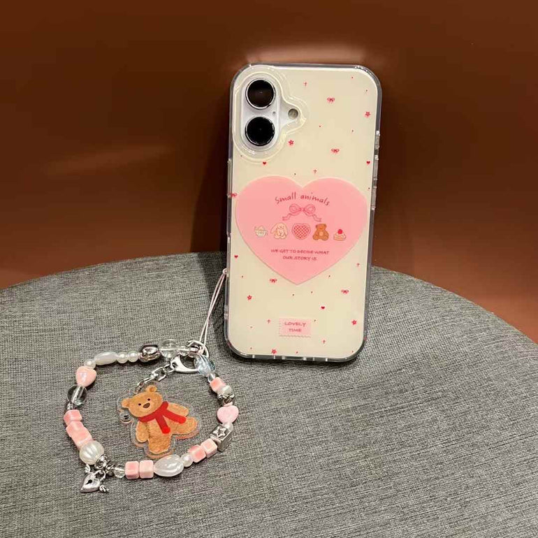 Small Animal Silicon iPhone Case With Bear Charm