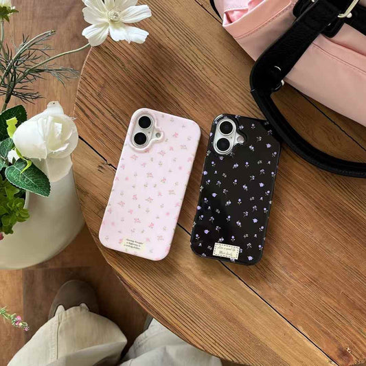 Solid Color Floral Pattern Silicon Case For iPhone
