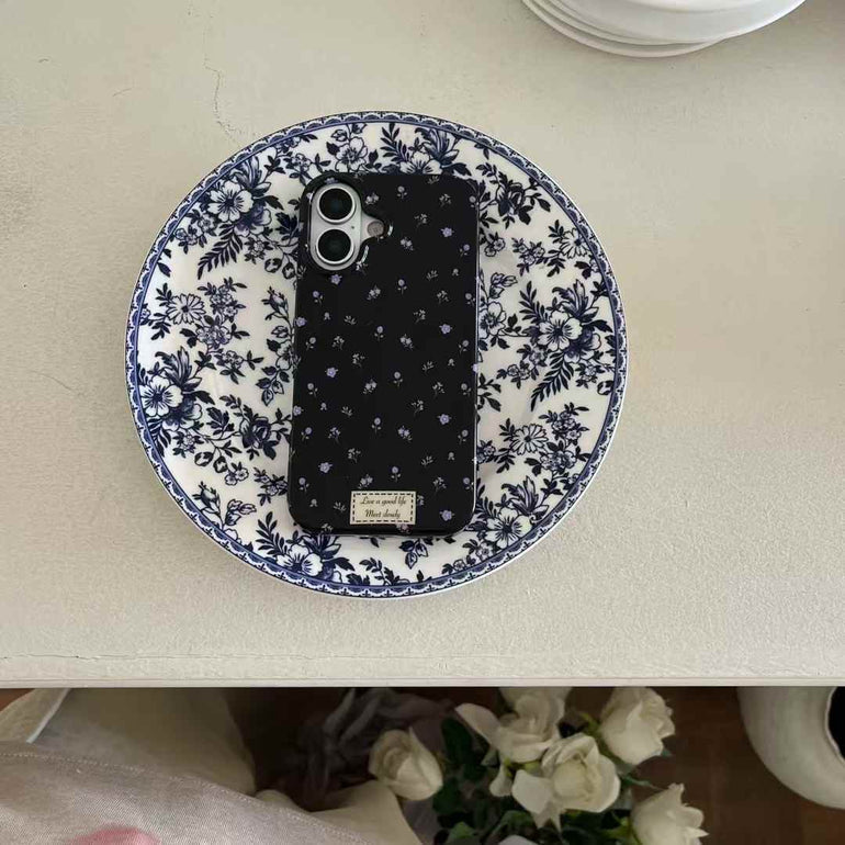 Solid Color Floral Pattern Silicon Case For iPhone