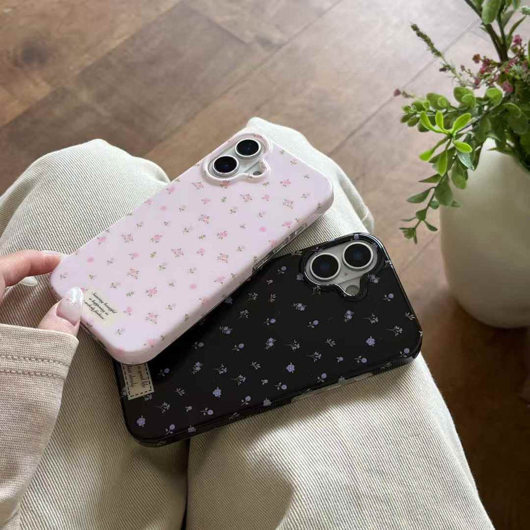 Solid Color Floral Pattern Silicon Case For iPhone