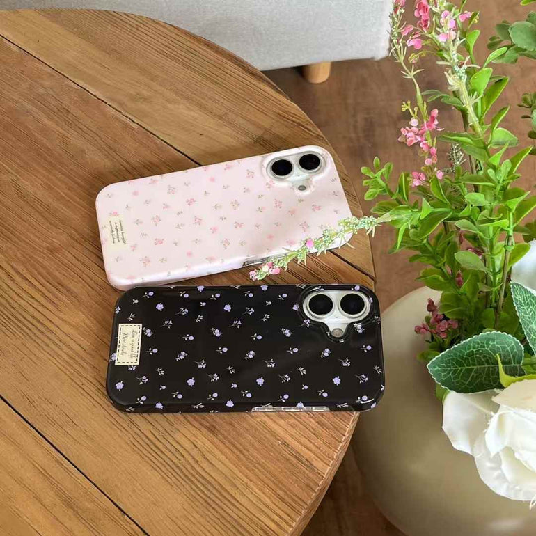 Solid Color Floral Pattern Silicon Case For iPhone