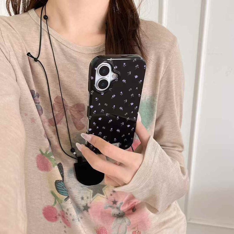 Solid Color Floral Pattern Silicon Case For iPhone