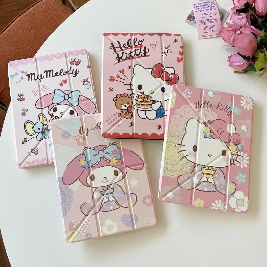 Cute Cartoon Designer iPad Case Collection – Cute Pink Magnetic Fold Cover