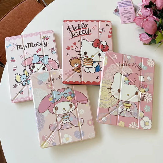 Cute Cartoon Designer iPad Case Collection – Cute Pink Magnetic Fold Cover
