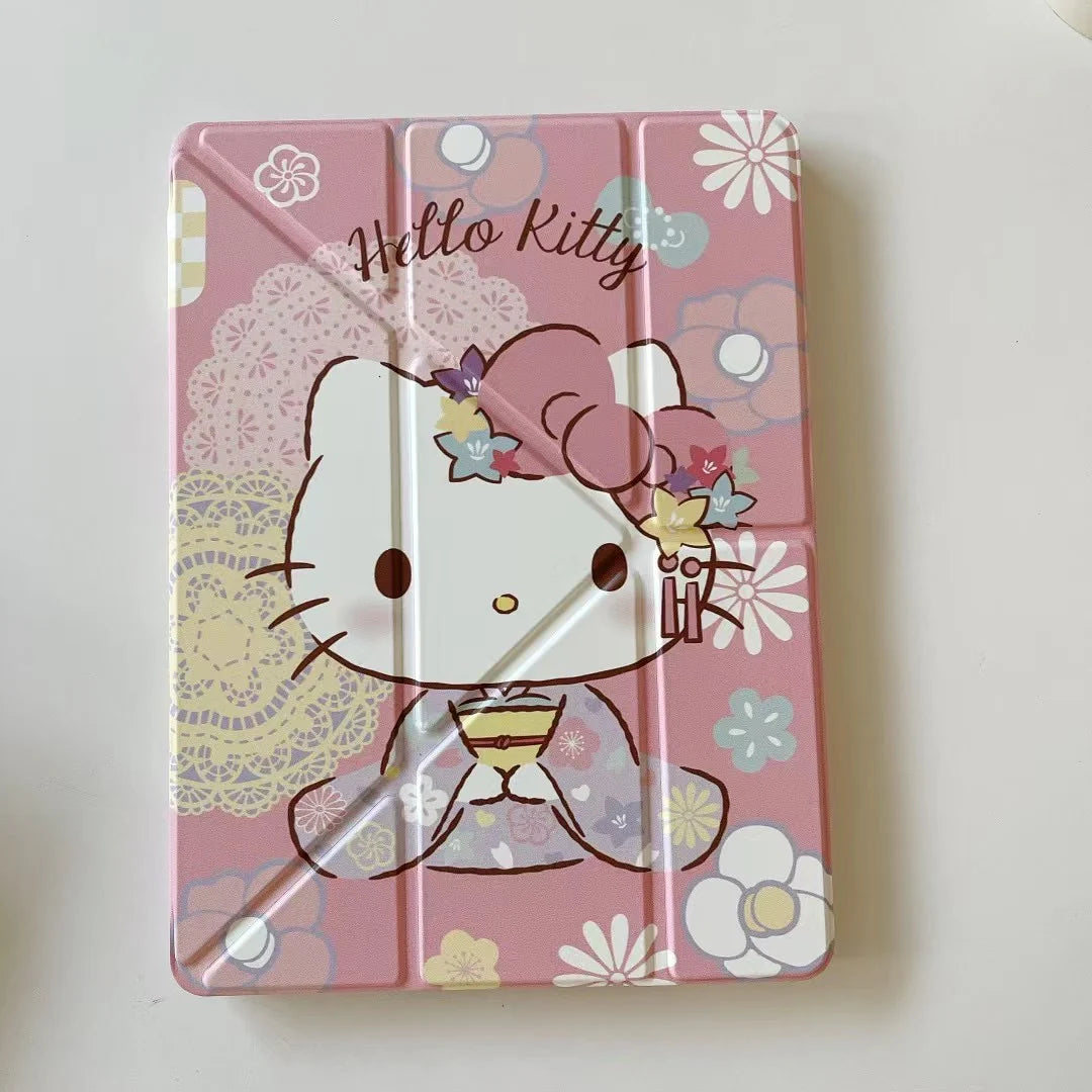 Cute Cartoon Designer iPad Case Collection – Cute Pink Magnetic Fold Cover