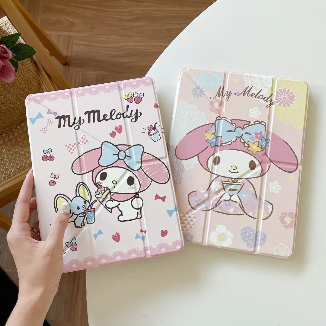 Cute Cartoon Designer iPad Case Collection – Cute Pink Magnetic Fold Cover
