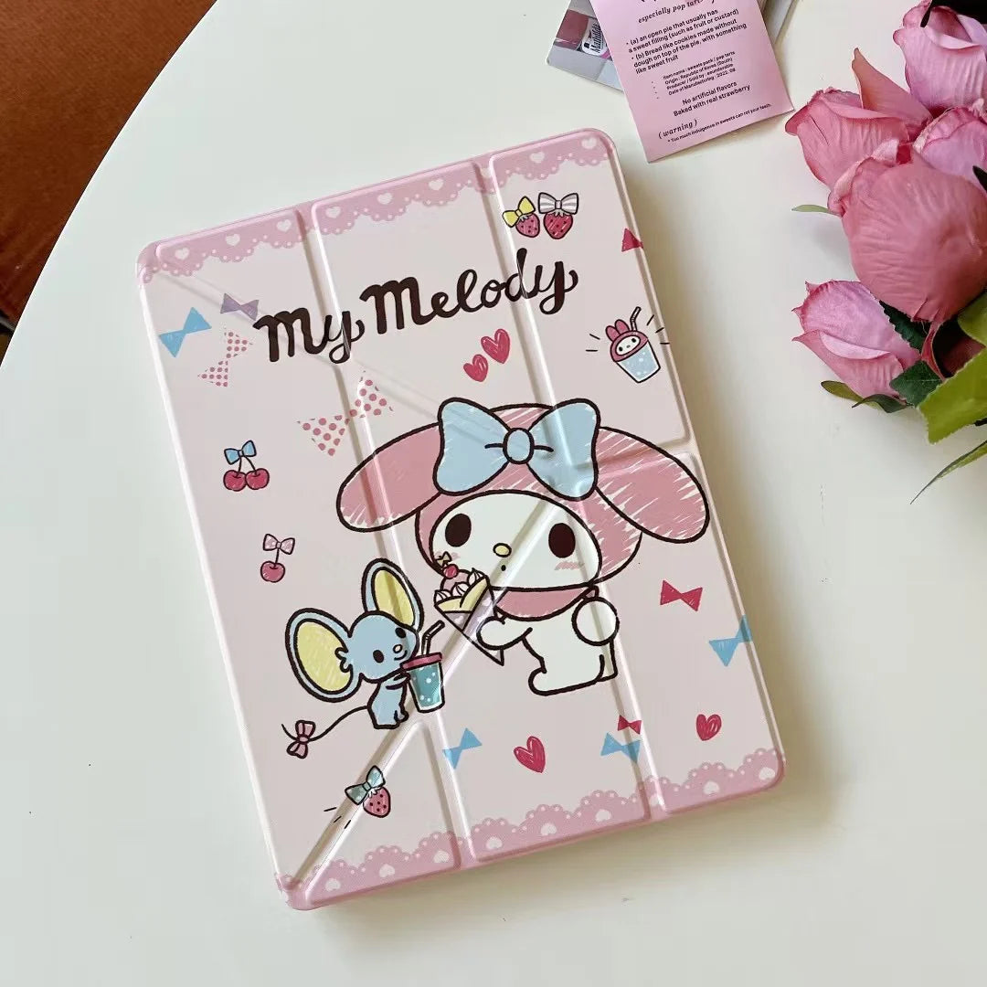 Cute Cartoon Designer iPad Case Collection – Cute Pink Magnetic Fold Cover