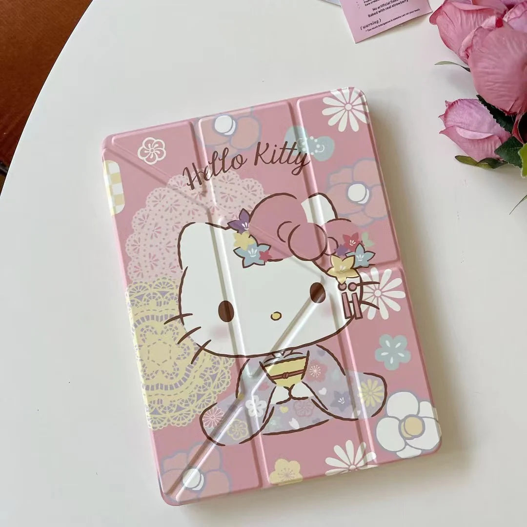 Cute Cartoon Designer iPad Case Collection – Cute Pink Magnetic Fold Cover