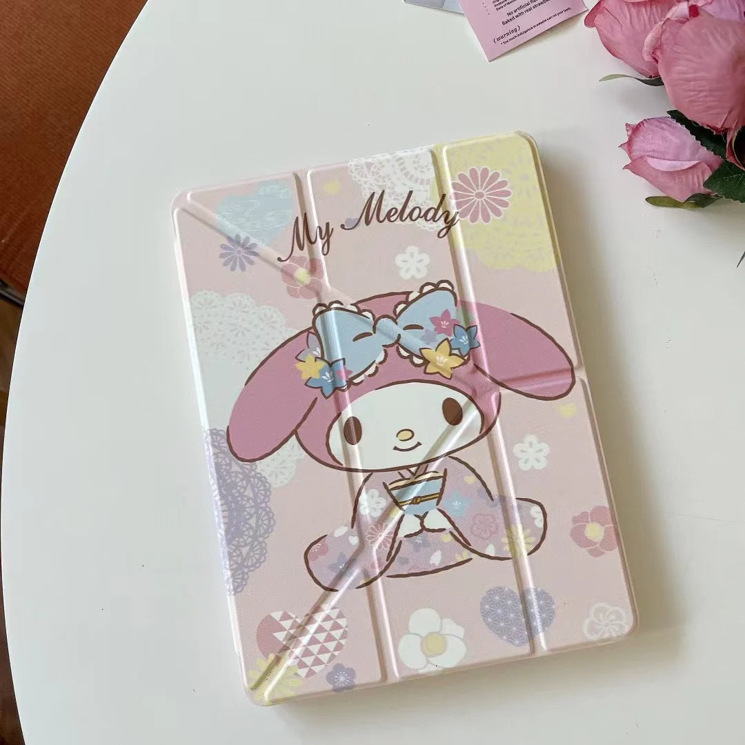Cute Cartoon Designer iPad Case Collection – Cute Pink Magnetic Fold Cover