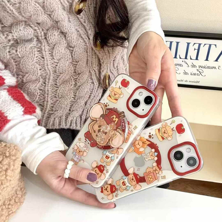 Bear Burger Silicon iPhone Case With Magsafe Holder