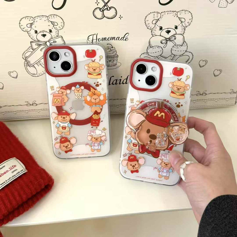 Bear Burger Silicon iPhone Case With Magsafe Holder
