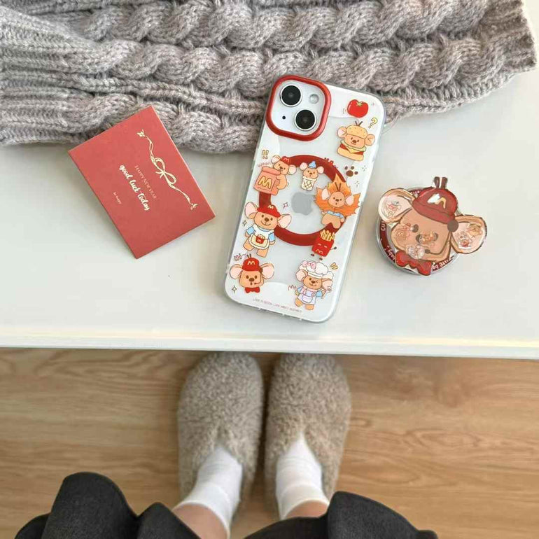Bear Burger Silicon iPhone Case With Magsafe Holder