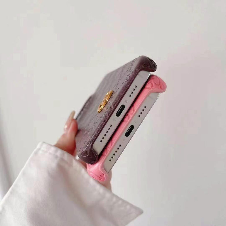 Luxury Branded Leather Case For iPhone