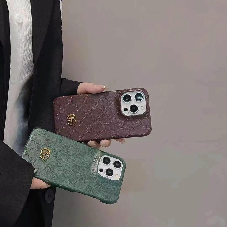 Luxury Branded Leather Case For iPhone