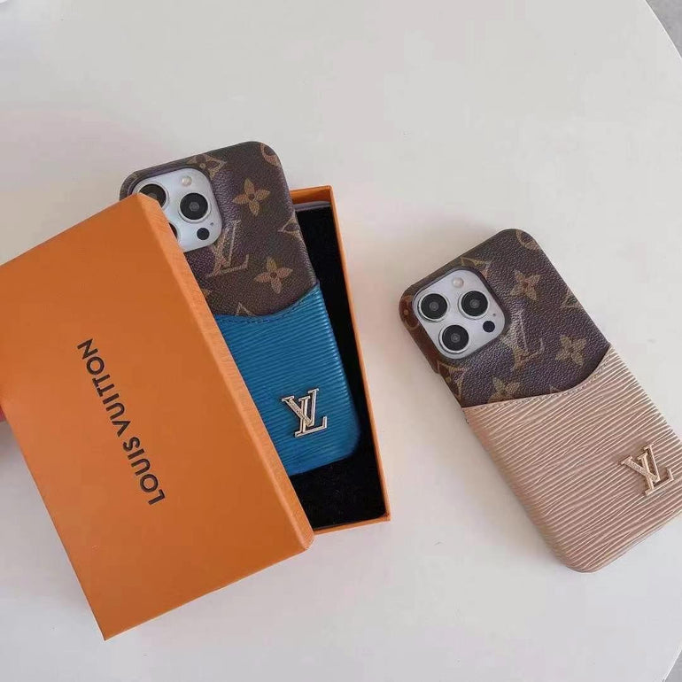 Luxury Branded Leather Monogram Card Holder For iPhone Case