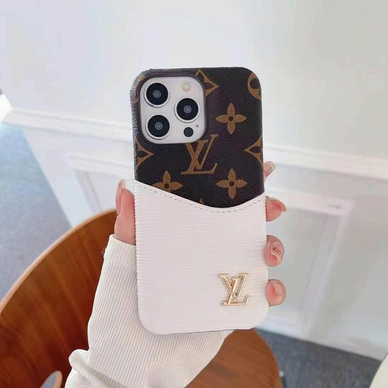 Luxury Branded Leather Monogram Card Holder For iPhone Case