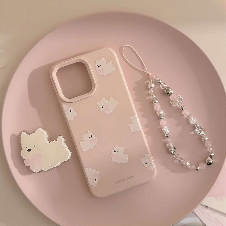 Cute Dog Pattern Pastel Color Silicon iPhone Case for iPhone