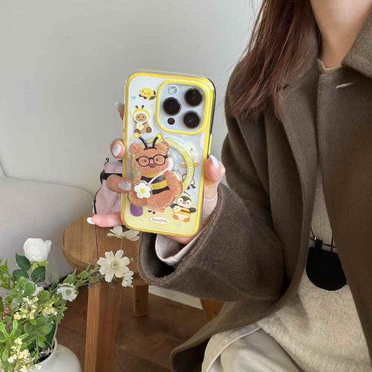 Cute Cartoon Designer Magsafe Case For iPhone With Bear Magsafe Holder