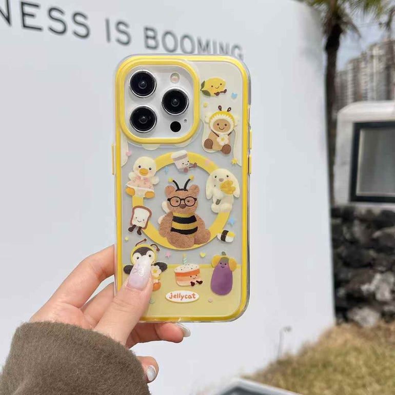 Cute Cartoon Designer Magsafe Case For iPhone With Bear Magsafe Holder