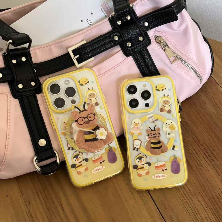 Cute Cartoon Designer Magsafe Case For iPhone With Bear Magsafe Holder