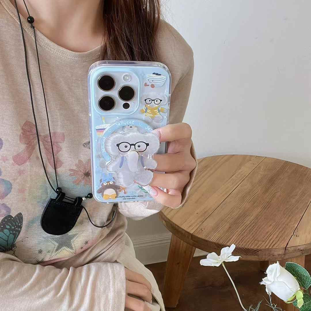 Cute Animal Designer Magsafe Case For iPhone With Elephant Magsafe Holder