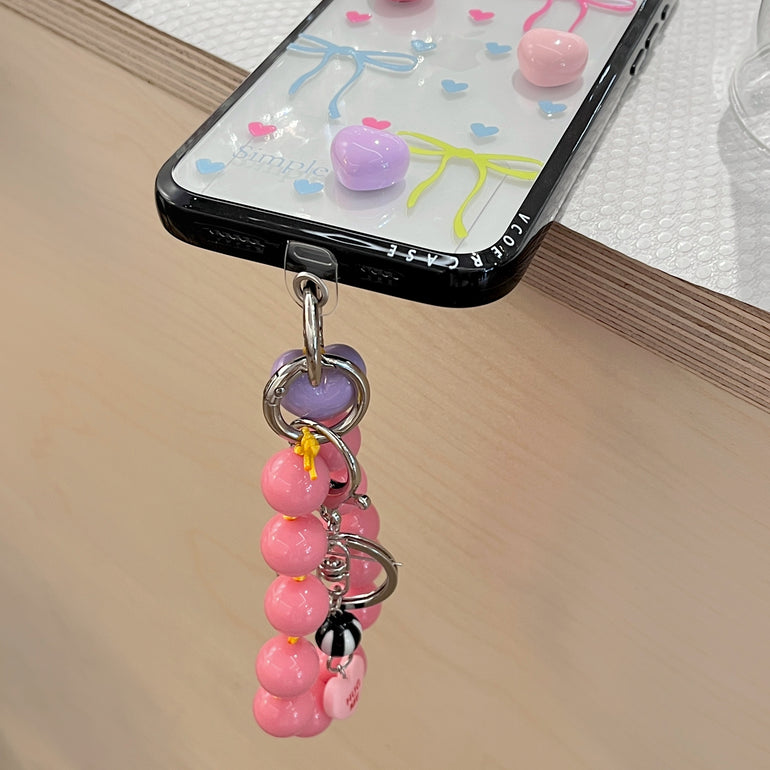 3D Candy Heart iPhone Case with Colorful Ribbon Print With Bubblegum Charm Edition