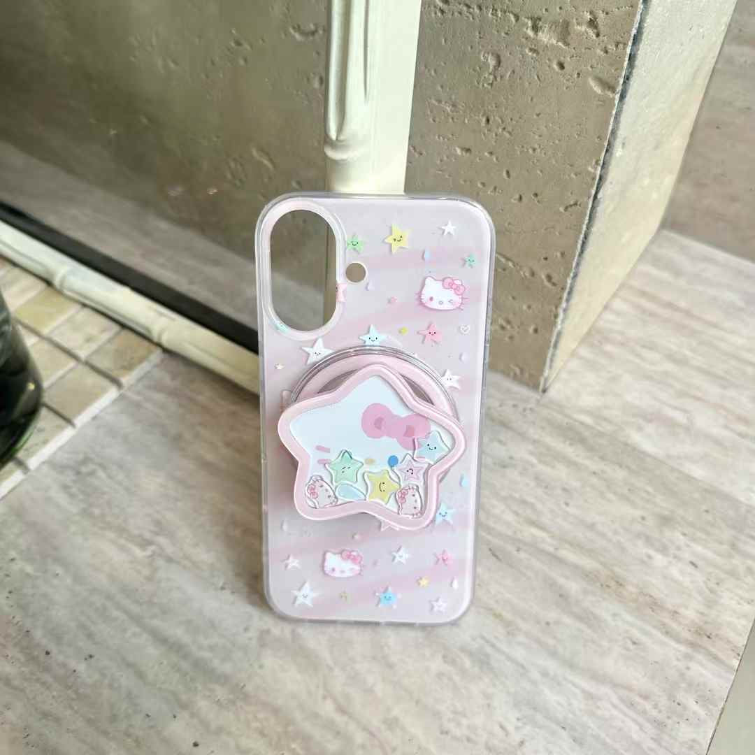 Kitty Star Silicon Case For iPhone With Star Magsafe Holder