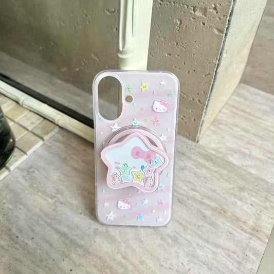 Kitty Star Silicon Case For iPhone With Star Magsafe Holder