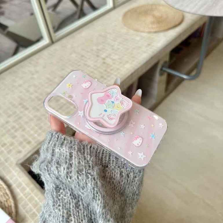 Kitty Star Silicon Case For iPhone With Star Magsafe Holder