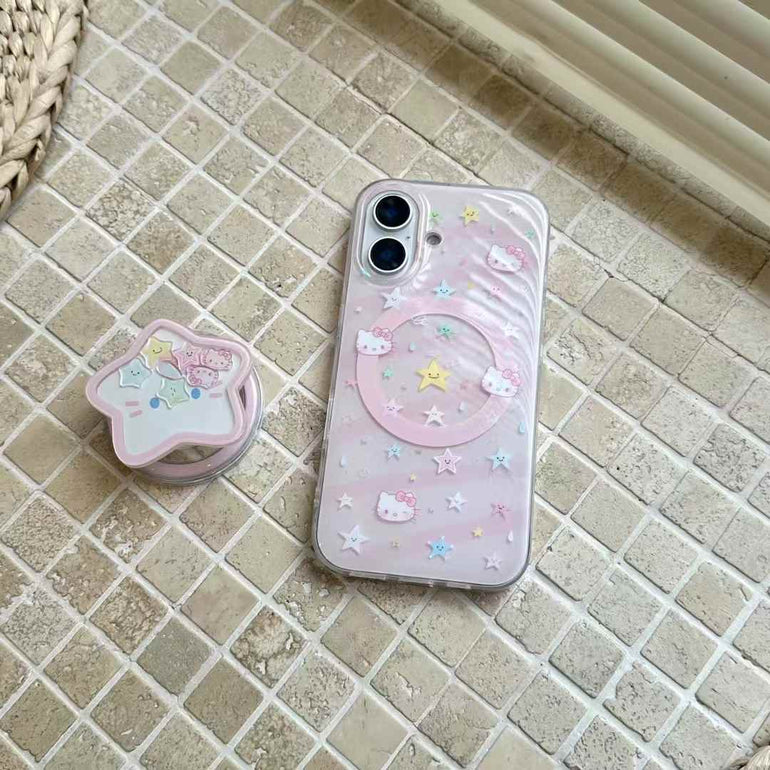 Kitty Star Silicon Case For iPhone With Star Magsafe Holder