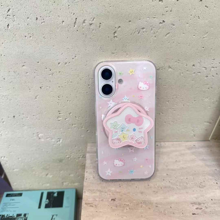 Kitty Star Silicon Case For iPhone With Star Magsafe Holder