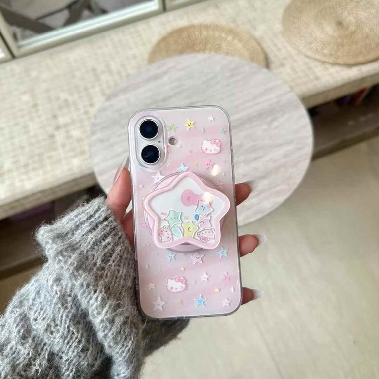 Kitty Star Silicon Case For iPhone With Star Magsafe Holder